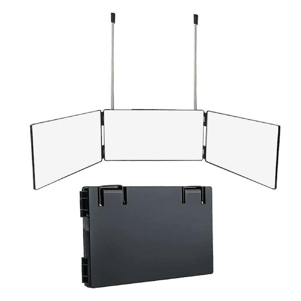 3 Way Trifold Mirror 360 Degree Folding Mirror for Make Up Hair Styling Shaving Grooming Adjustable Height Brackets Portable for Travel and Home