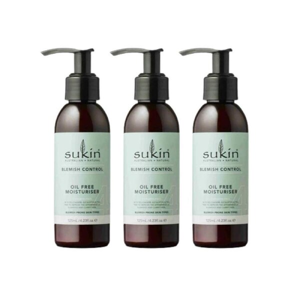 3 x Sukin Blemish Control Oil Free Moisturiser 125mL