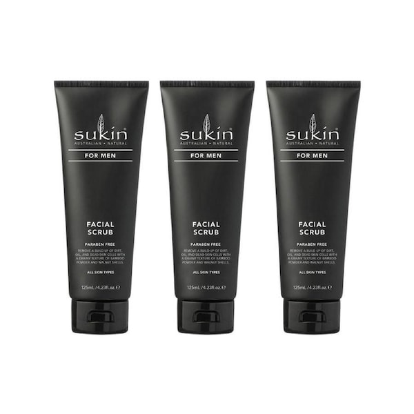3 x Sukin For Men Facial Scrub 125mL