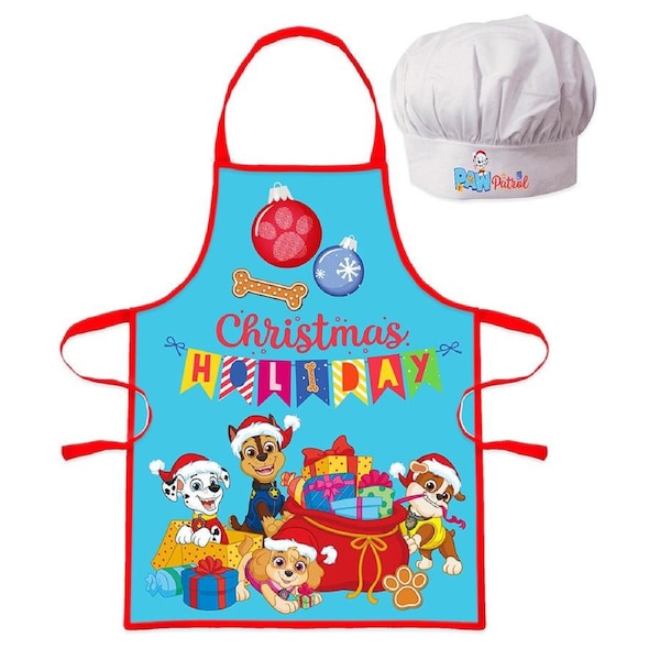 Paw Patrol Christmas Kids Apron and Chef Hat