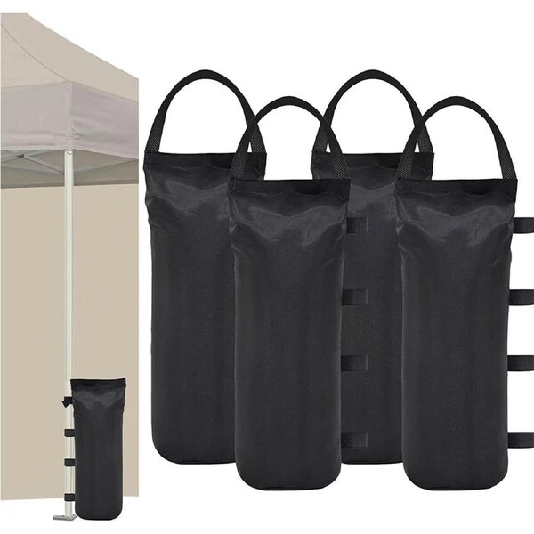 112 LBS Extra Large Pop up Canopy Weights Sand Bags for Ez Pop up Canopy Tent Outdoor Instant Canopies, 4-Pack,Black (Without Sand) Dark Black