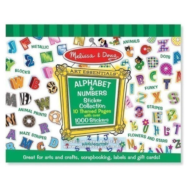 Melissa and Doug - 1000 Sticker Collection - 10 Alphabet and Numbers Themes
