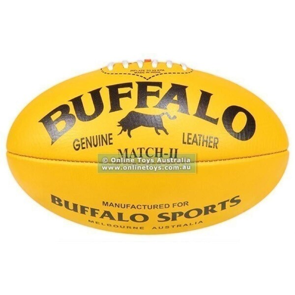 Buffalo - Top Grade Leather Football - Senior Size - Yellow