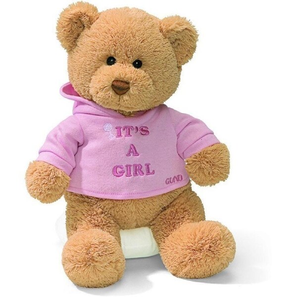 Gund - 30cm Message Bear - It's a Girl T-Shirt Bear