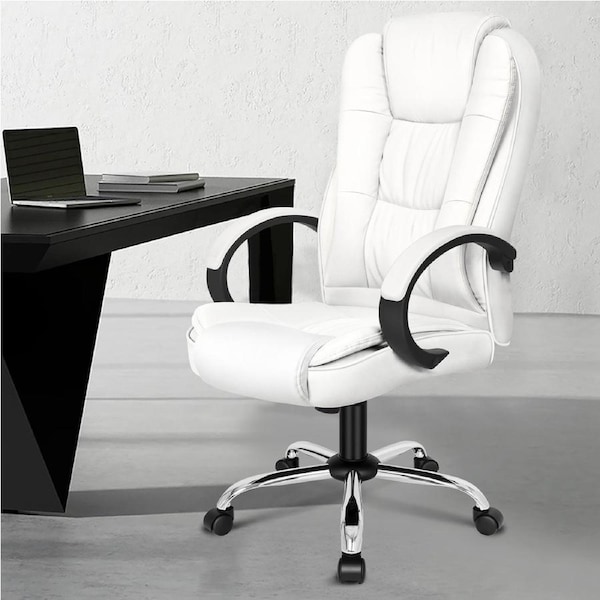 ALFORDSON Office Chair Tilt Adjustable Adam White