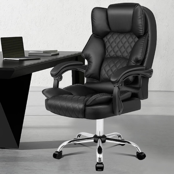 ALFORDSON Office Chair PU Leather Executive Black