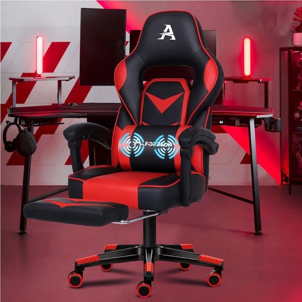 ALFORDSON Gaming Chair with Lumbar Massage Racing Office - Black & Red