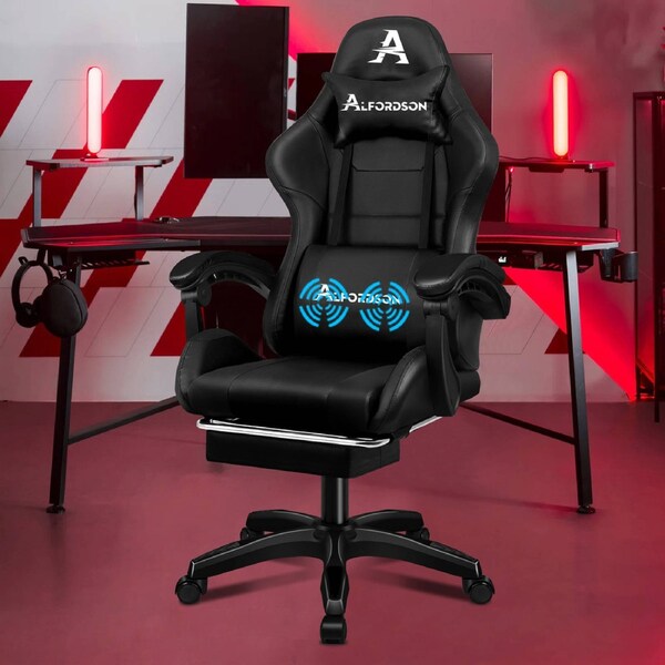 ALFORDSON Gaming Chair Extra Large Pillow Black