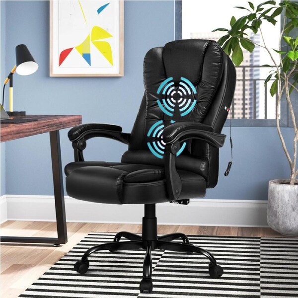 1 ALFORDSON Massage Office Chair PU Leather Black