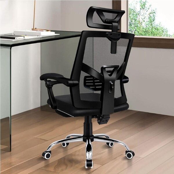 ALFORDSON Mesh Office Chair with Footrest Recline All Black