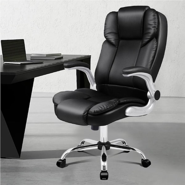 ALFORDSON Office Chair Executive Leather Seat Black