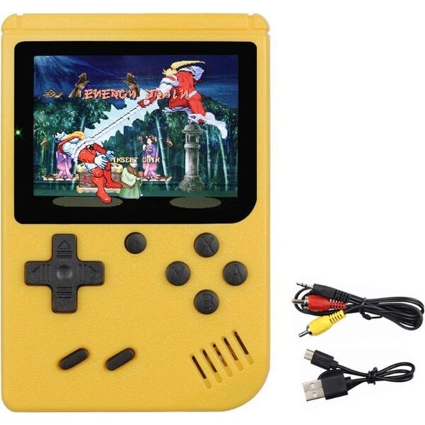Catzon Retro Handheld Game Console with 400 Classical FC Games Support for Connecting TV-Yellow