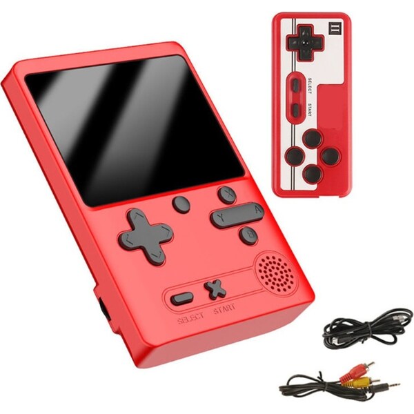 Catzon Retro Handheld Game Console 500 Classic FC Games Support 2 Gamer Players-Red