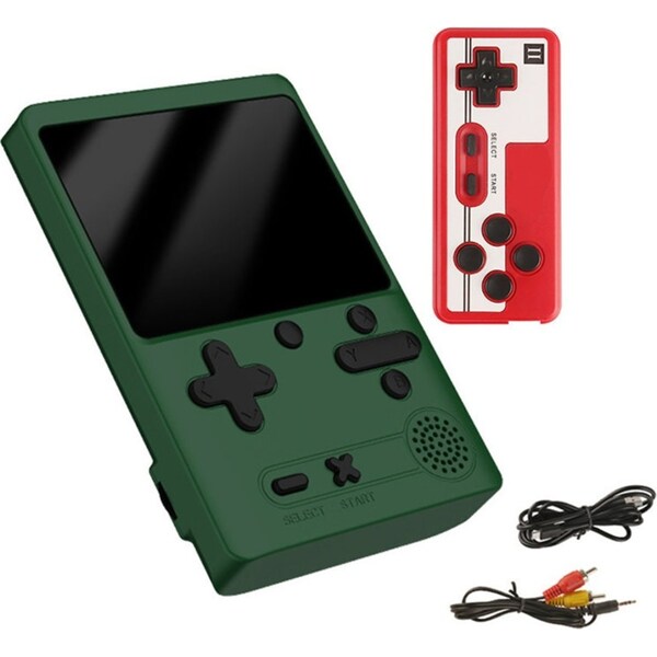 Catzon Retro Handheld Game Console 500 Classic FC Games Support 2 Gamer Players-Green