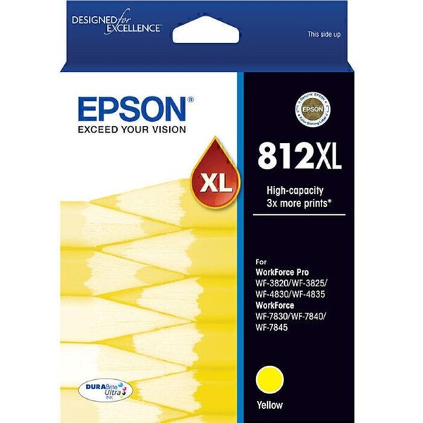 Epson 812XL Ink Cartridge High Yield Yellow C13T05E492 Genuine Original
