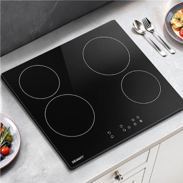 Devanti 60cm 4-Zone Electric Ceramic Cooktop w/ Touch Controls