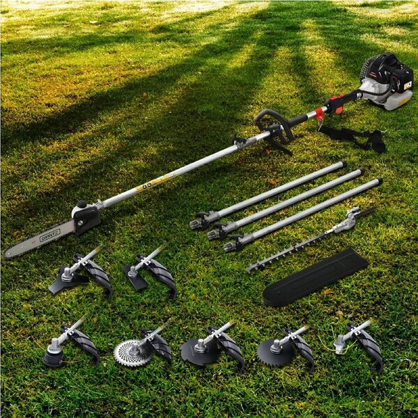 12" Giantz 62CC Pole Chainsaw 9-in-1 Hedge Trimmer Brush Cutter Whipper Snipper Saw 5.6M Long Reach