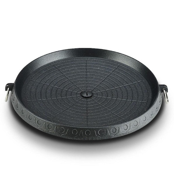 32cm Portable Korean BBQ Grill Non Stick Marble Coating Gas Stove Pan