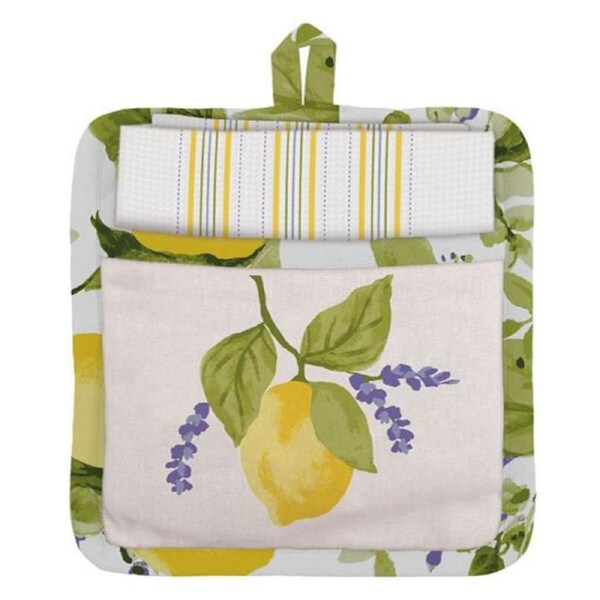 Lang Oven Kitchen Pot Holder with Dishtowel Lemon Grove Set of 2