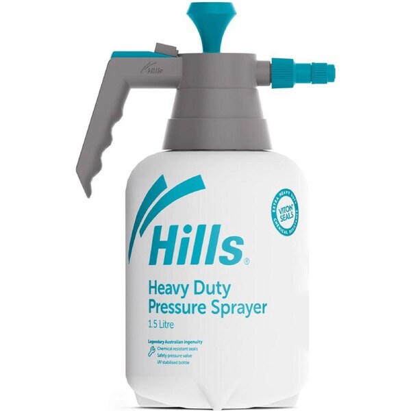 Hills 1.5L Heavy Duty Small Industrial Pressure Sprayer with Chemical Resistant Seals