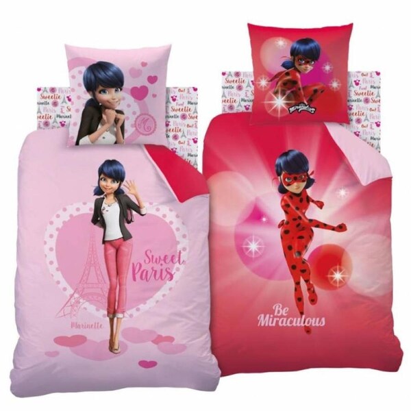 Miraculous Ladybug Sweet Paris Cotton Quilt Cover Set - Single Bed Size