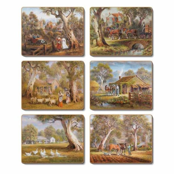 Cinnamon Home Amongst the Gum Trees Cork Backed Placemats Set 6