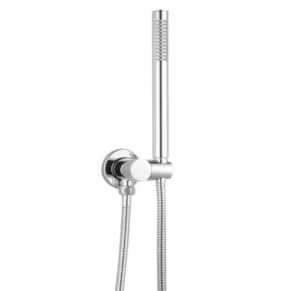 ACA Bathroom Brass Round Handheld Shower Head On Holder Wall Connector 1.5m SUS Hose Chrome