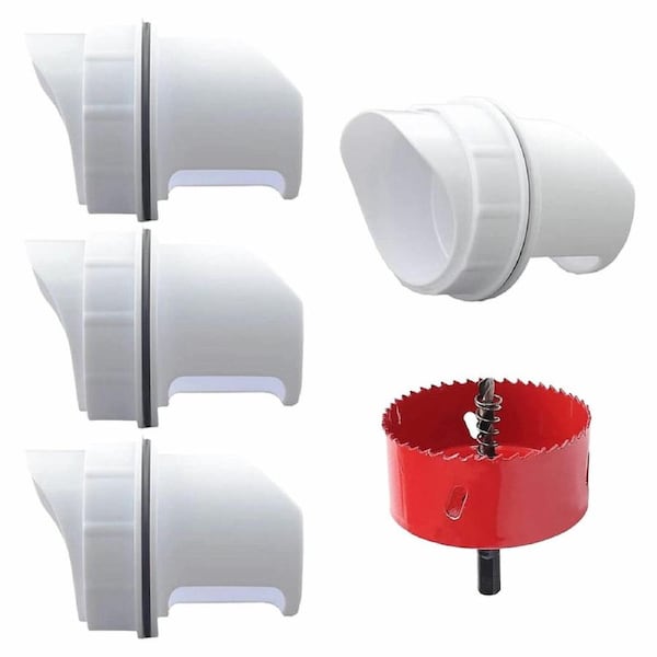Ozoffer 4Pcs Chicken Feeder Poultry Pro Feeder DIY Port PVC Gravity Fed Chicken Feeder