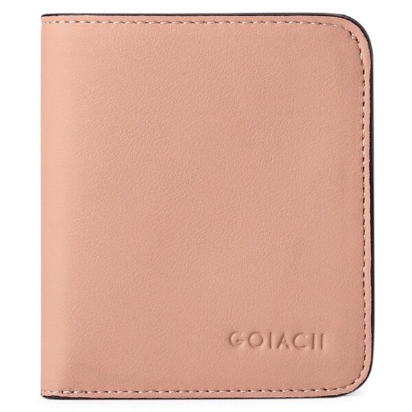 Nevenka Womens Leather Mini Wallet with ID Card Window Portable Coin Purse-Pink