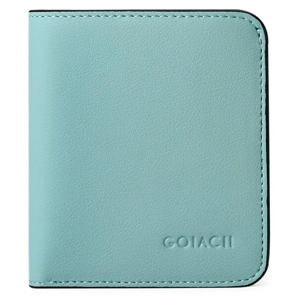Nevenka Womens Leather Mini Wallet with ID Card Window Portable Coin Purse-Blue
