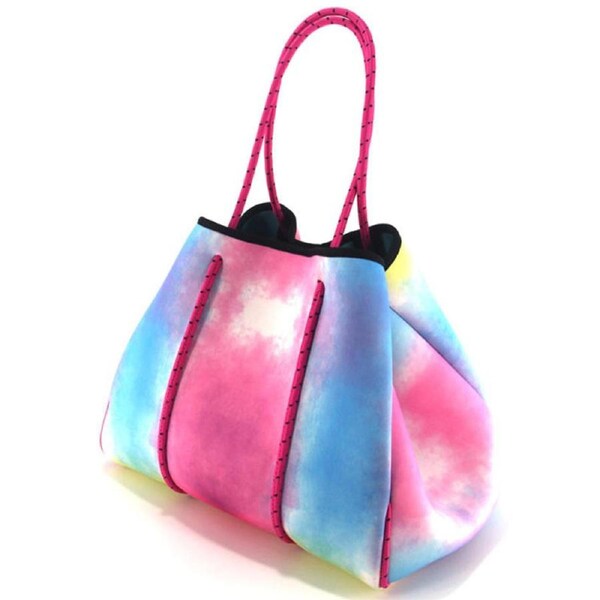 Nevenka Neoprene Tote Bag with Small Zipper Bag for Women Beach Traveling-45