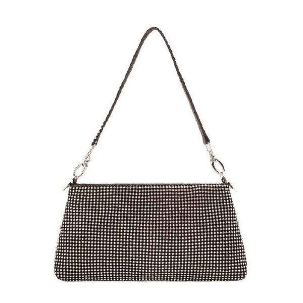 Nevenka Rhinestone Clutch Purses for Women Bling Evening Bag-Black