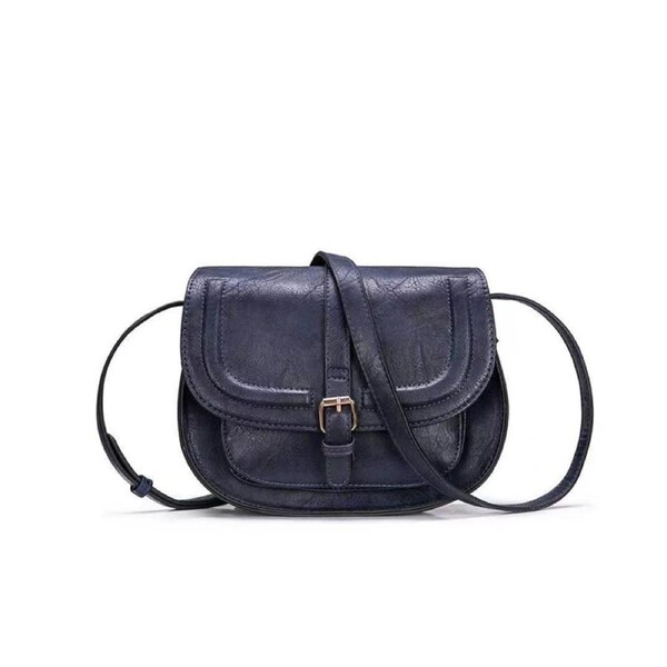 Nevenka Boho Crossbody Bags for Women Vegan Leather Saddle Purses-Blue