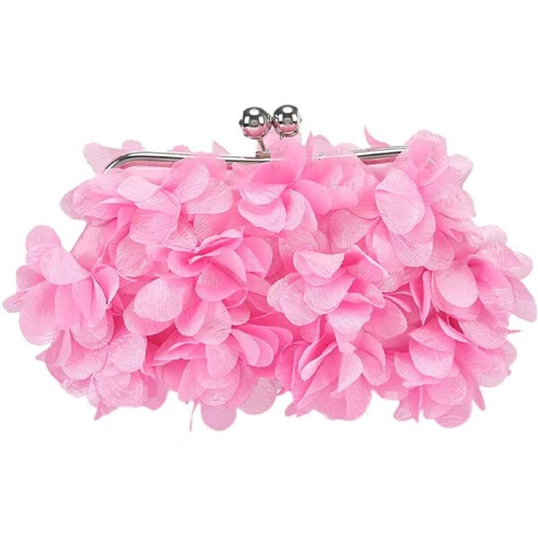 Nevenka Clutch Evening Bags Floral Appliques Crossbody Bag For Women-Pink