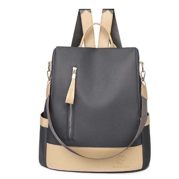 Nevenka Women Backpack Nylon Anti-theft Waterproof Lightweight Shoulder Bags-Grey