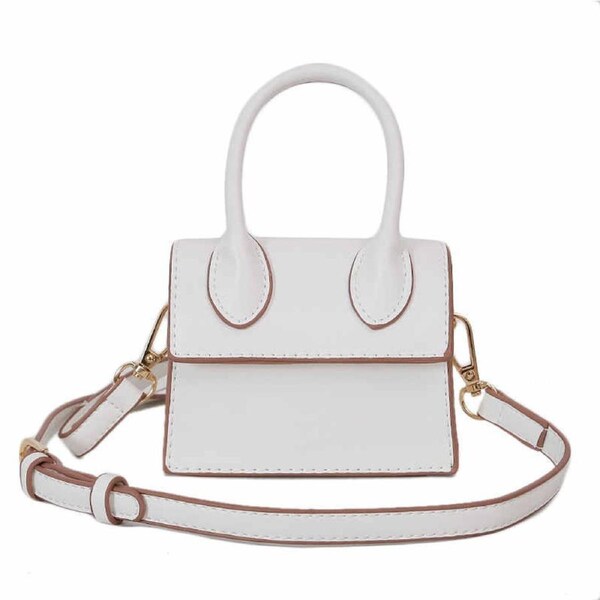 Nevenka Small Square Bag Women Simple Mini Messenger Bag-White