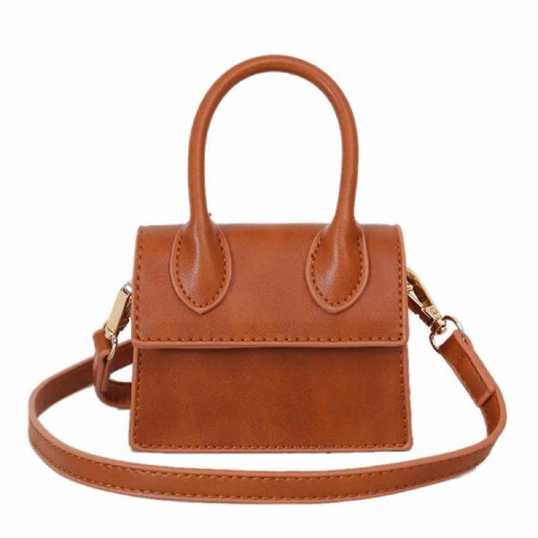 Nevenka Small Square Bag Women Simple Mini Messenger Bag-Brown
