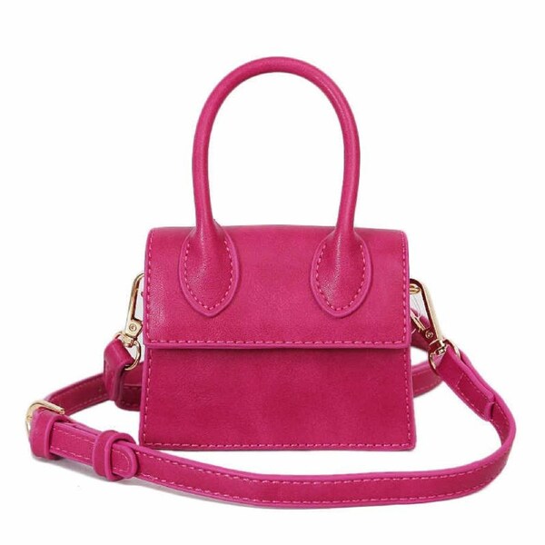 Nevenka Small Square Bag Women Simple Mini Messenger Bag-RoseRed