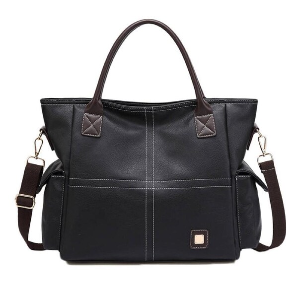 Nevenka Large Hobo Handbags for Women Sturdy Top Handle Shoulder Bags with Adjustable Strap-Black