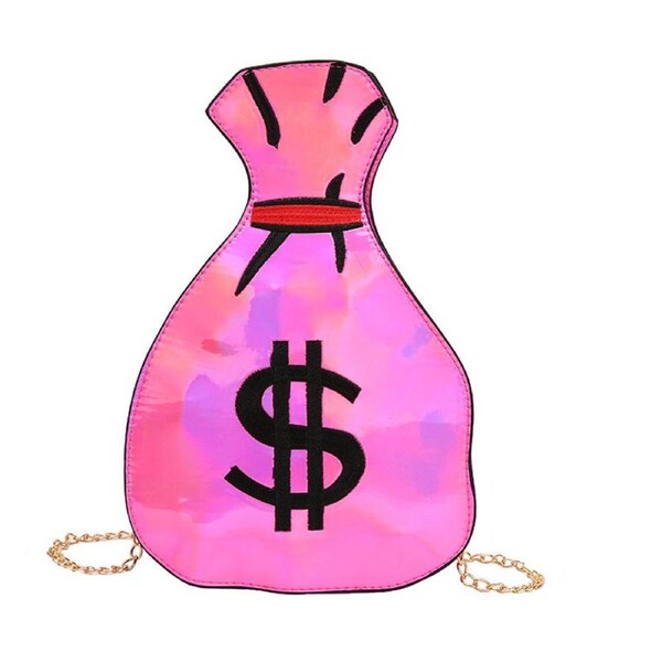 Nevenka Shoulder Bag PU Laser Money Bag Clear Crossbody Bag-Rose Red