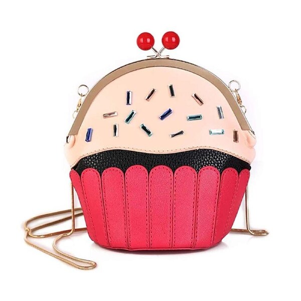 Nevenka Food Shape Crossbody Bag Cartoon Ice Cream Shoulder Bag with Removable Chain