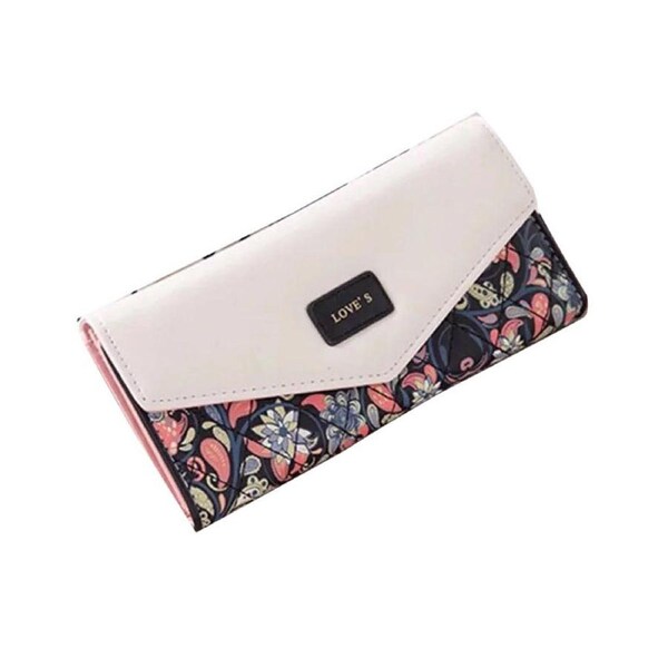 Nevenka Womens Leather Wallet Floral Purse Credit Card Case-Black