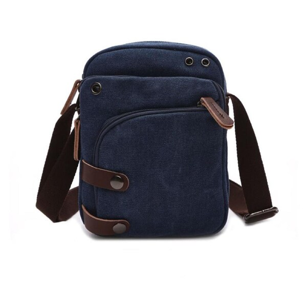 Nevenka Women Small Canvas Crossbody Bag Cell Phone Travel Shoulder Bag-Blue