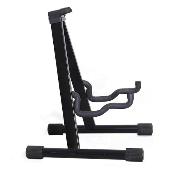 OZNALA Folding Guitar A-Shape Frame Stand Floor Rack Electric Acoustic & Bass Gig Holder Portable + 6 Picks