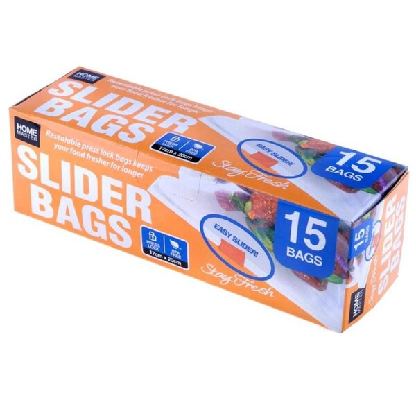 Home Master Air-Tight Slider Bags Set 15pce/box Resealable Slider Lock Set