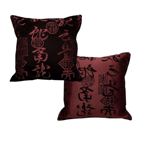 Phase 2 Warlord Jacquard Burgundy Pair of European Pillowcases 65 x 65 cm