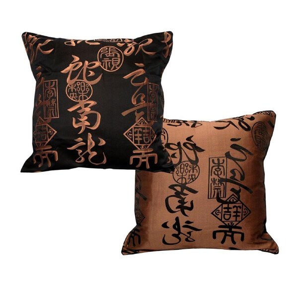 Phase 2 Warlord Jacquard Bronze Pair of European Pillowcases 65 x 65 cm