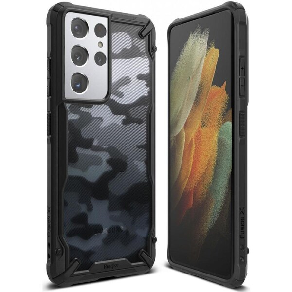 Ringke Fusion X Samsung Galaxy S21 Ultra Case Camo Black