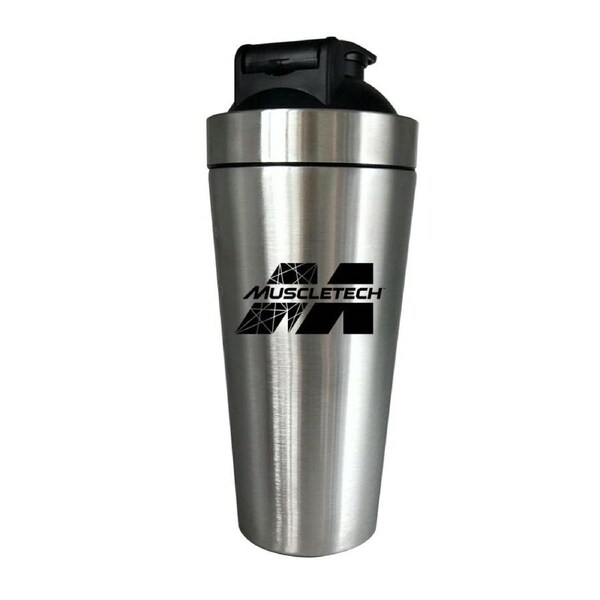 MUSCLETECH Silver Stainless Steel Shaker Bottle