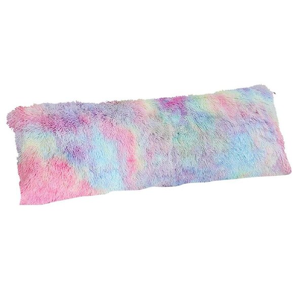 Extra Large Shaggy Pillowcase Cover - 20x58 Inches - Rainbow